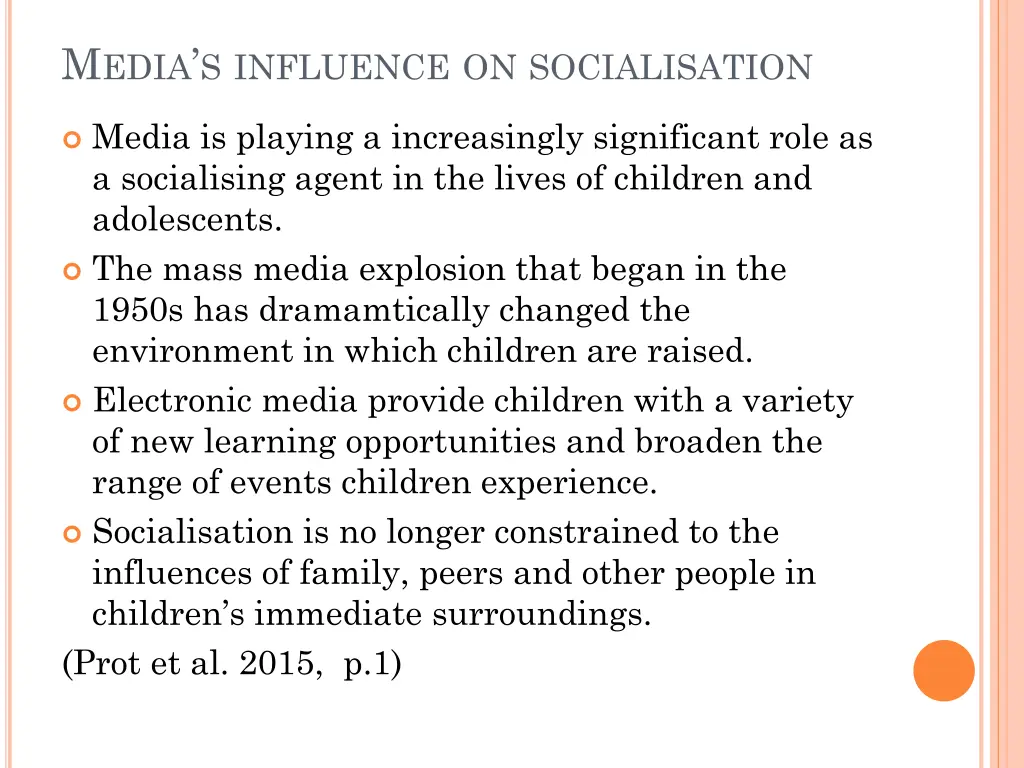 m edia s influence on socialisation