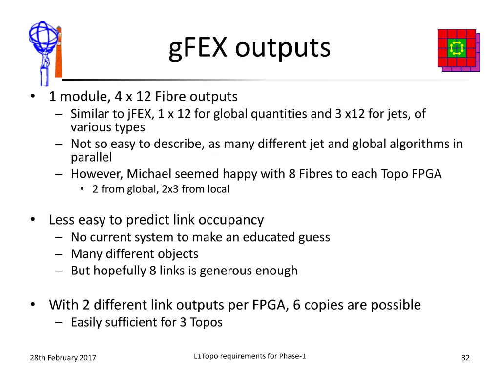gfex outputs