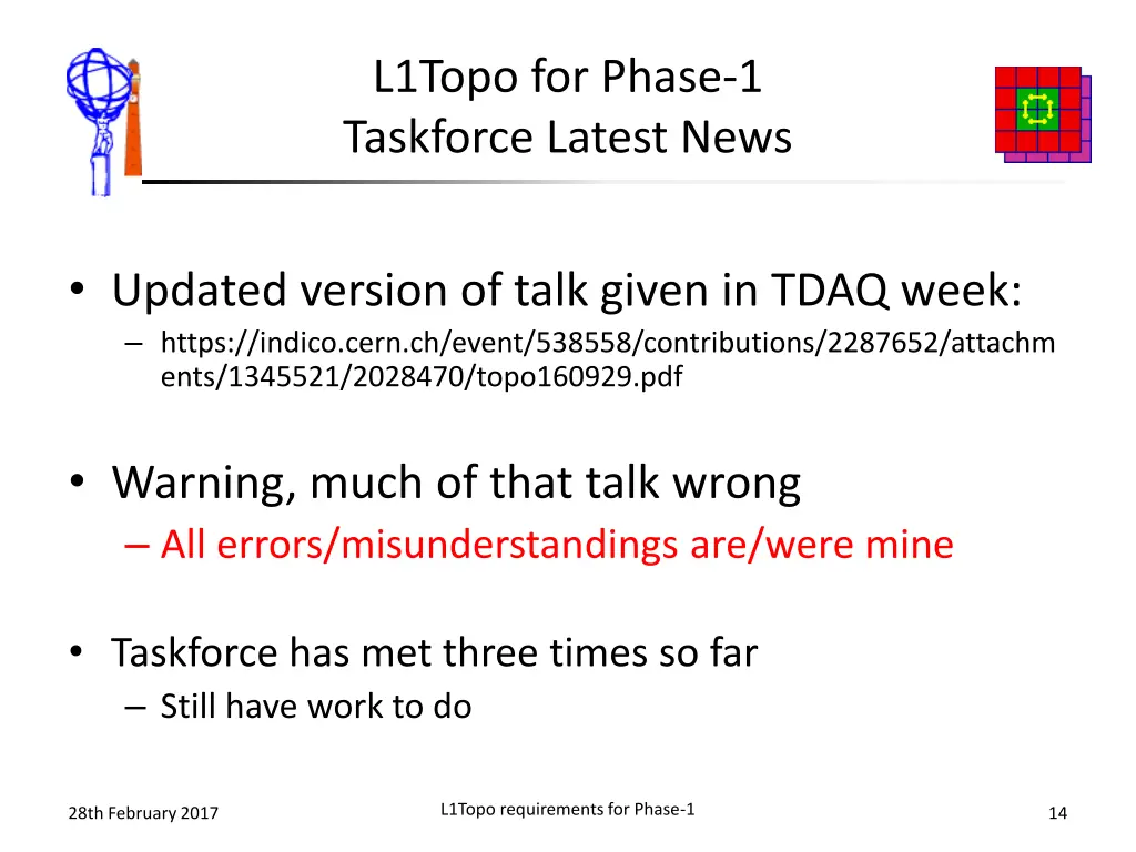 l1topo for phase 1 taskforce latest news