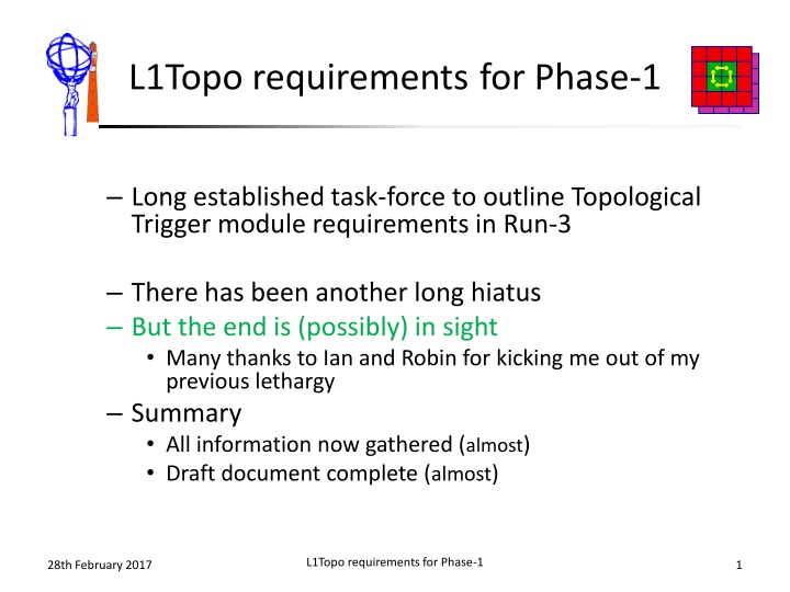 l1topo requirements for phase 1