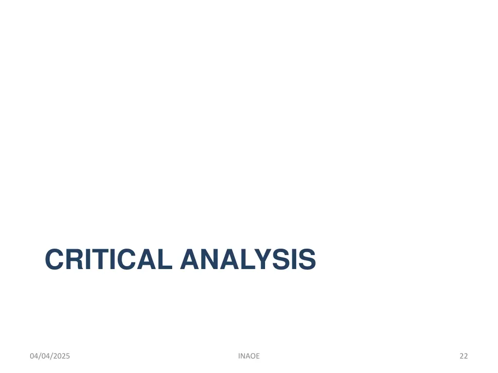 critical analysis