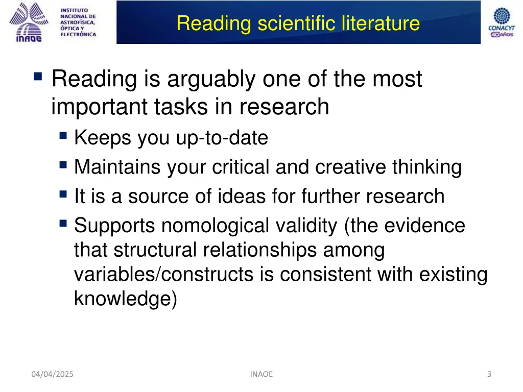 reading scientific literature