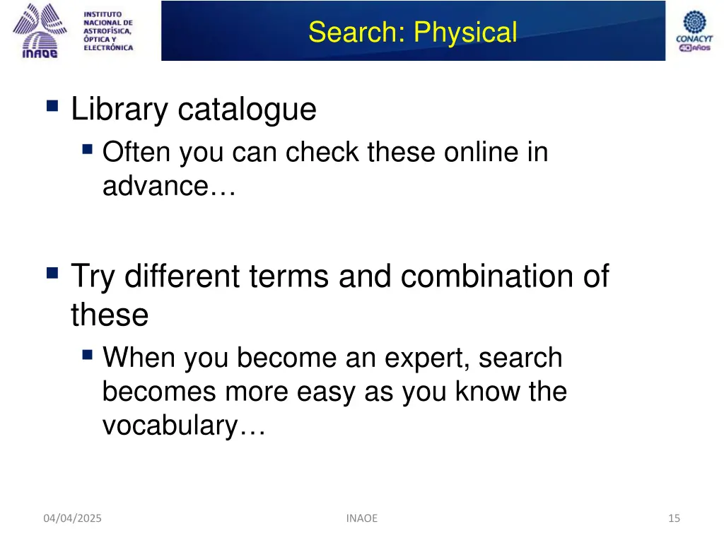 search physical