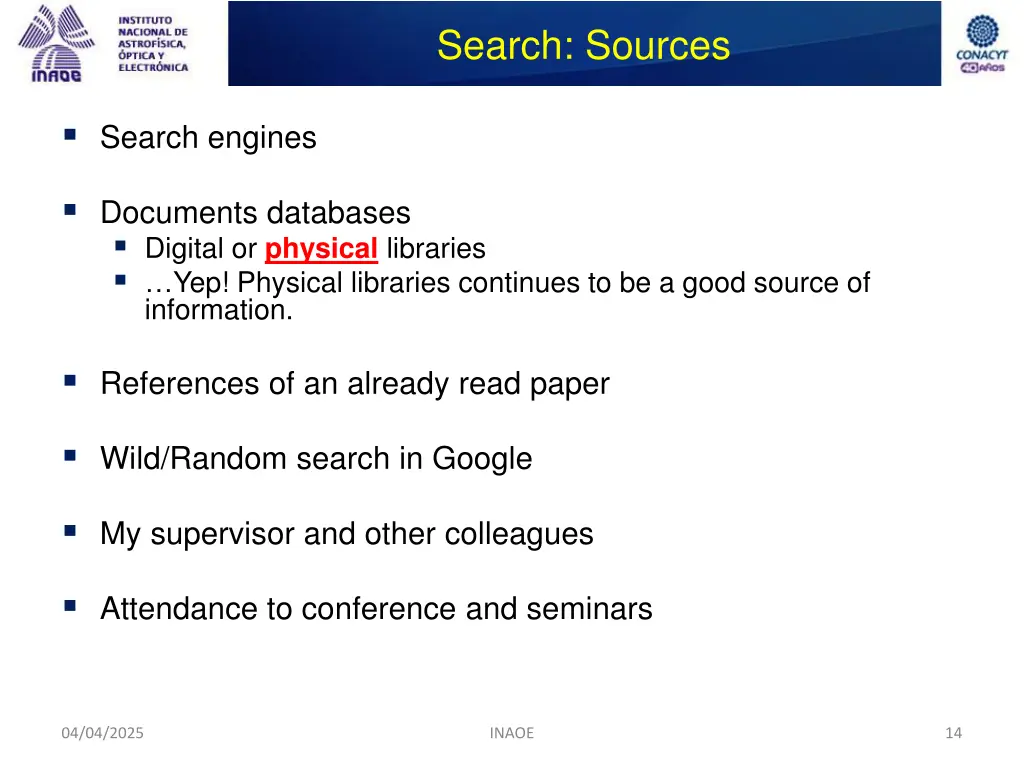search sources