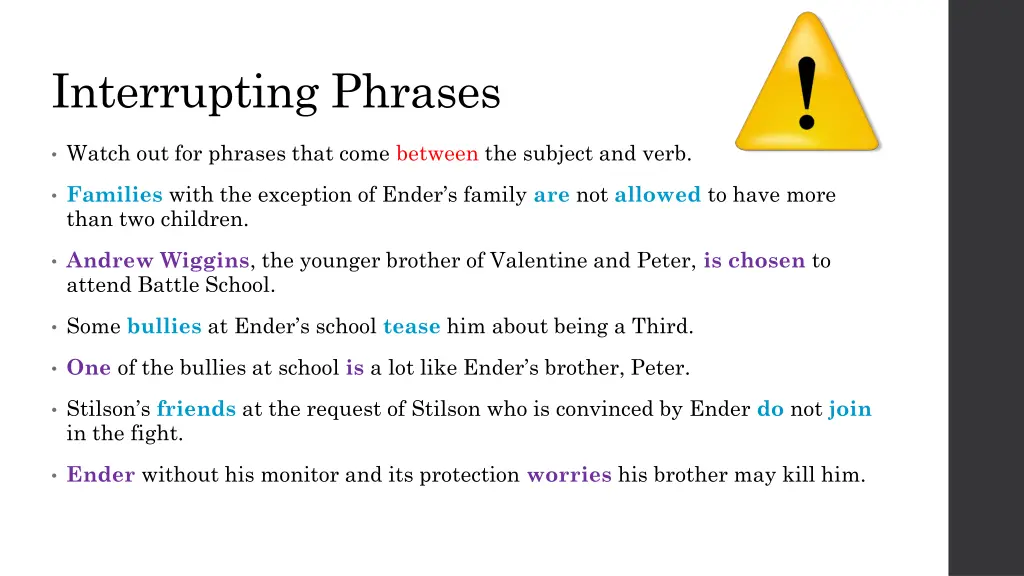 interrupting phrases