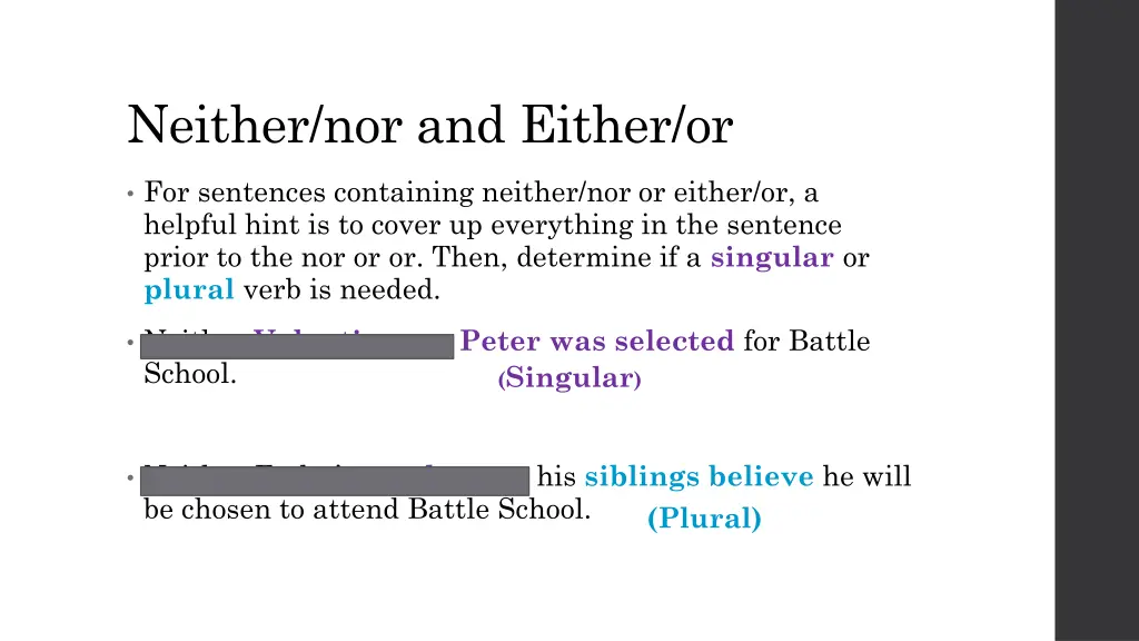 neither nor and either or