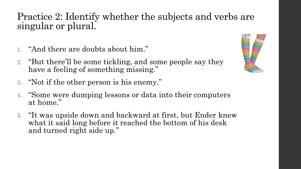 practice 2 identify whether the subjects