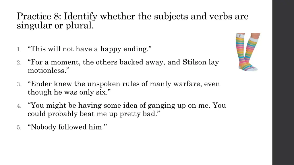 practice 8 identify whether the subjects
