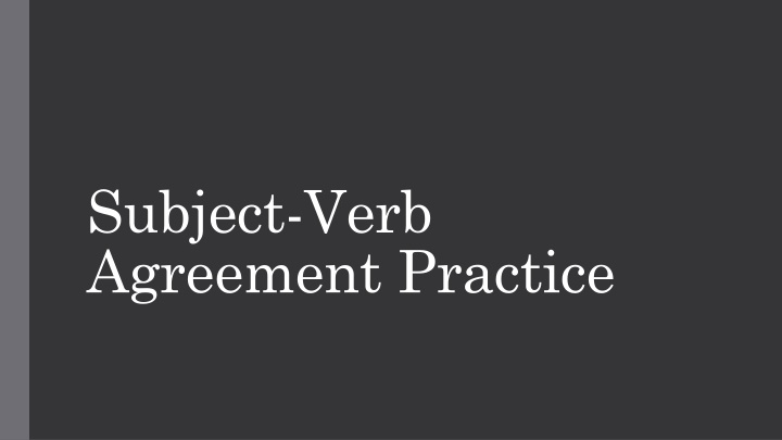 subject verb agreement practice