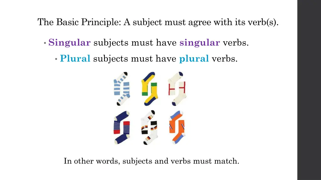 the basic principle a subject must agree with