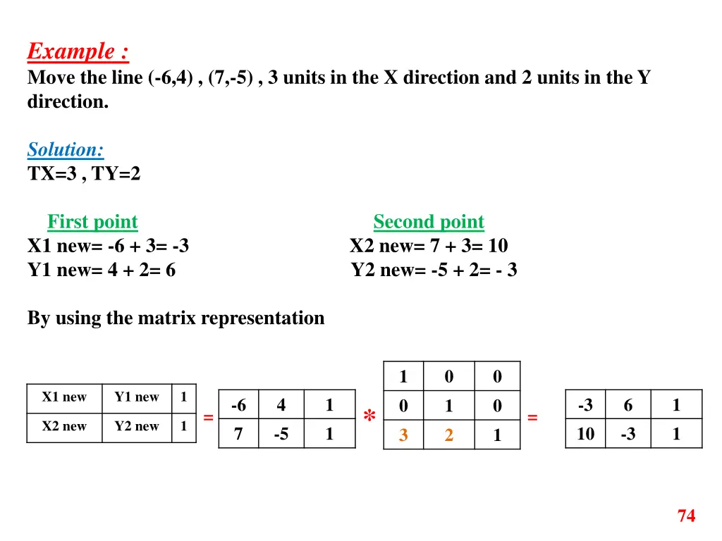 example move the line 6 4 7 5 3 units