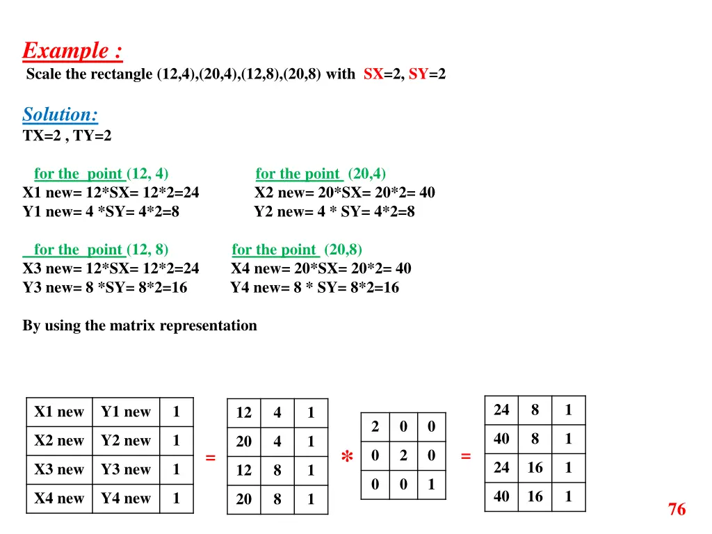example scale the rectangle