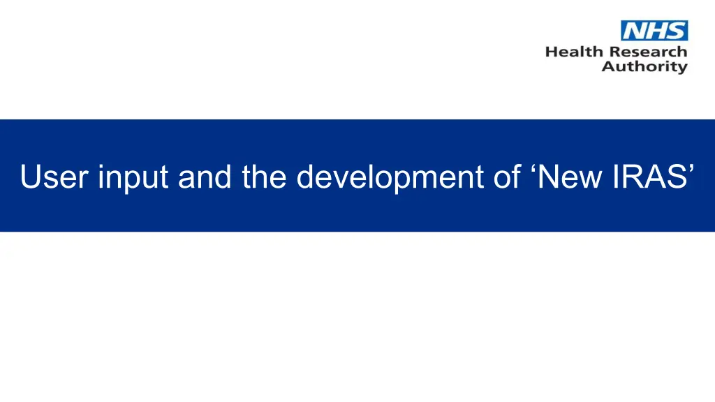 user input and the development of new iras