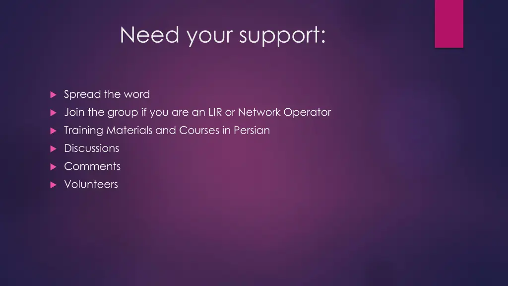 need your support