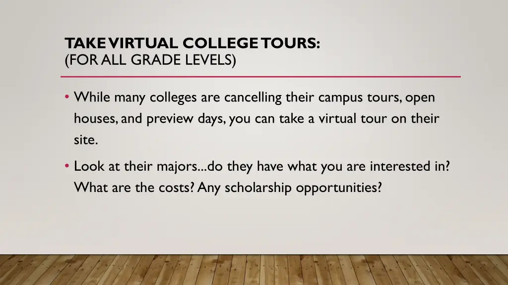 take virtual college tours for all grade levels