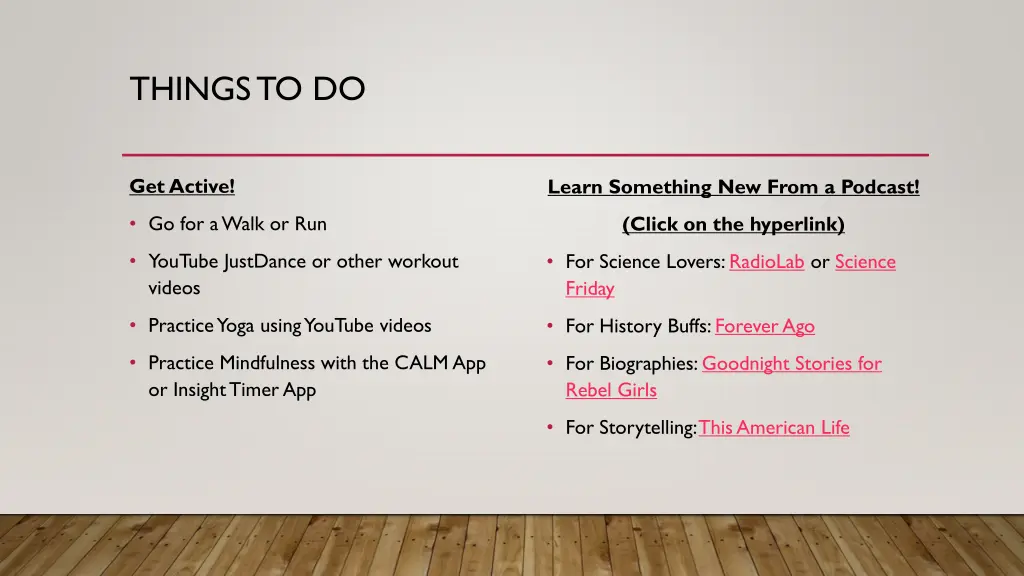 things to do