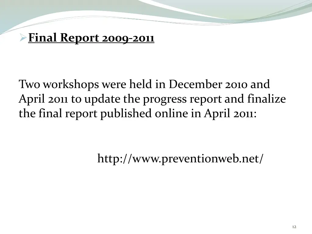 final report 2009 2011