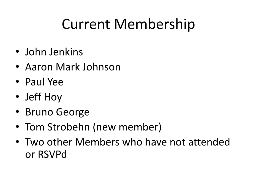 current membership