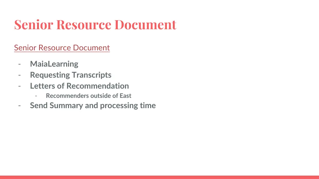senior resource document
