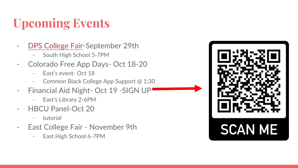 upcoming events