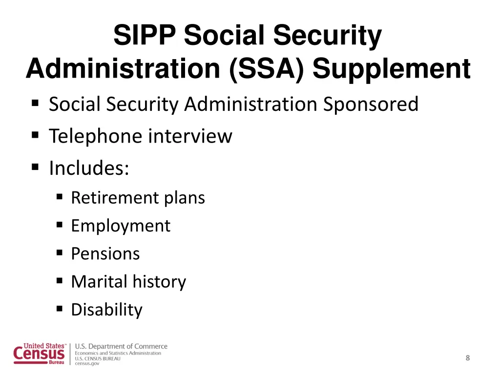 sipp social security administration