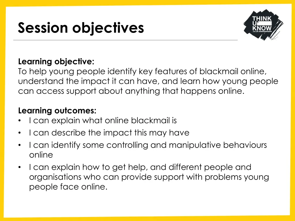 session objectives
