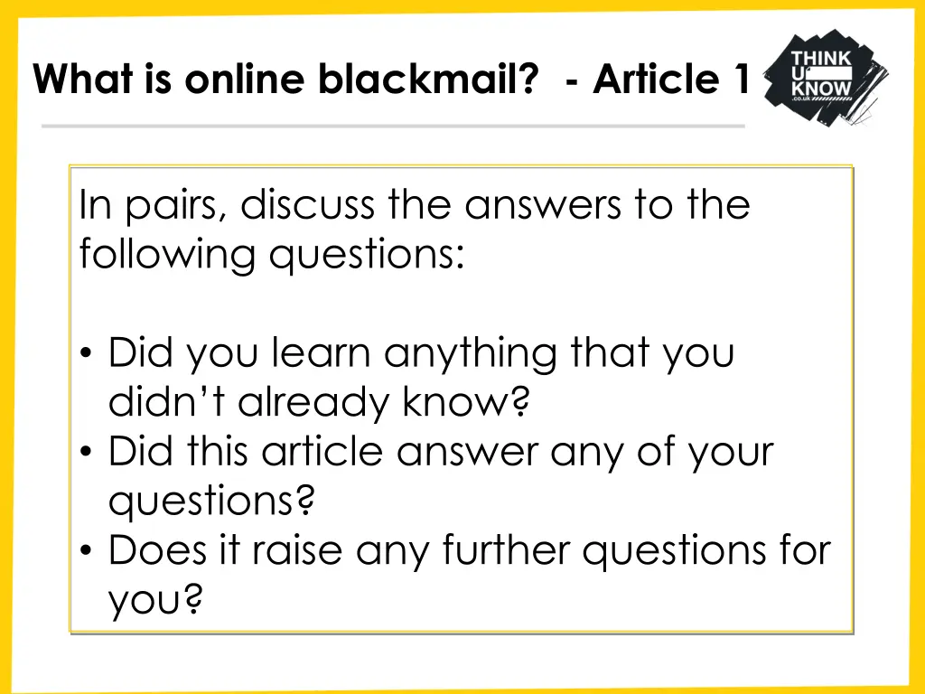 what is online blackmail article 1