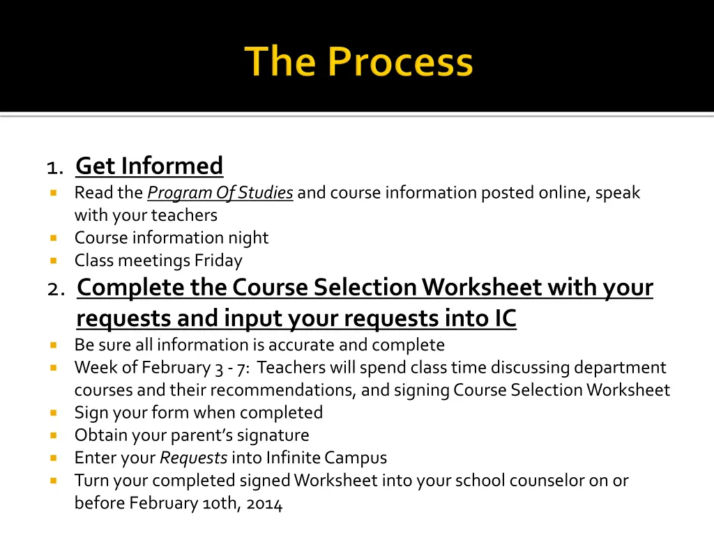 1 get informed read the program of studies