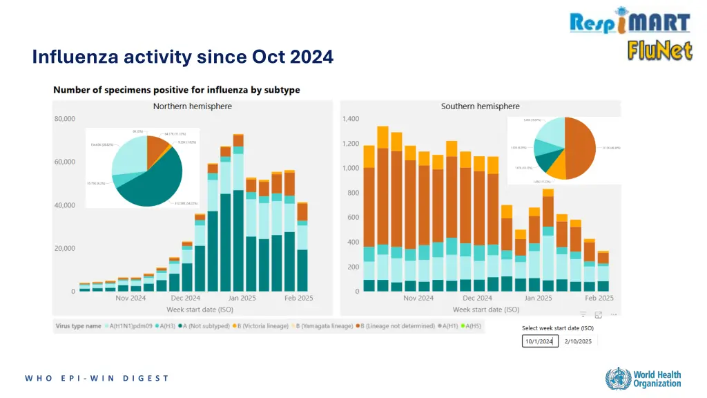 influenza activity since oct 2024