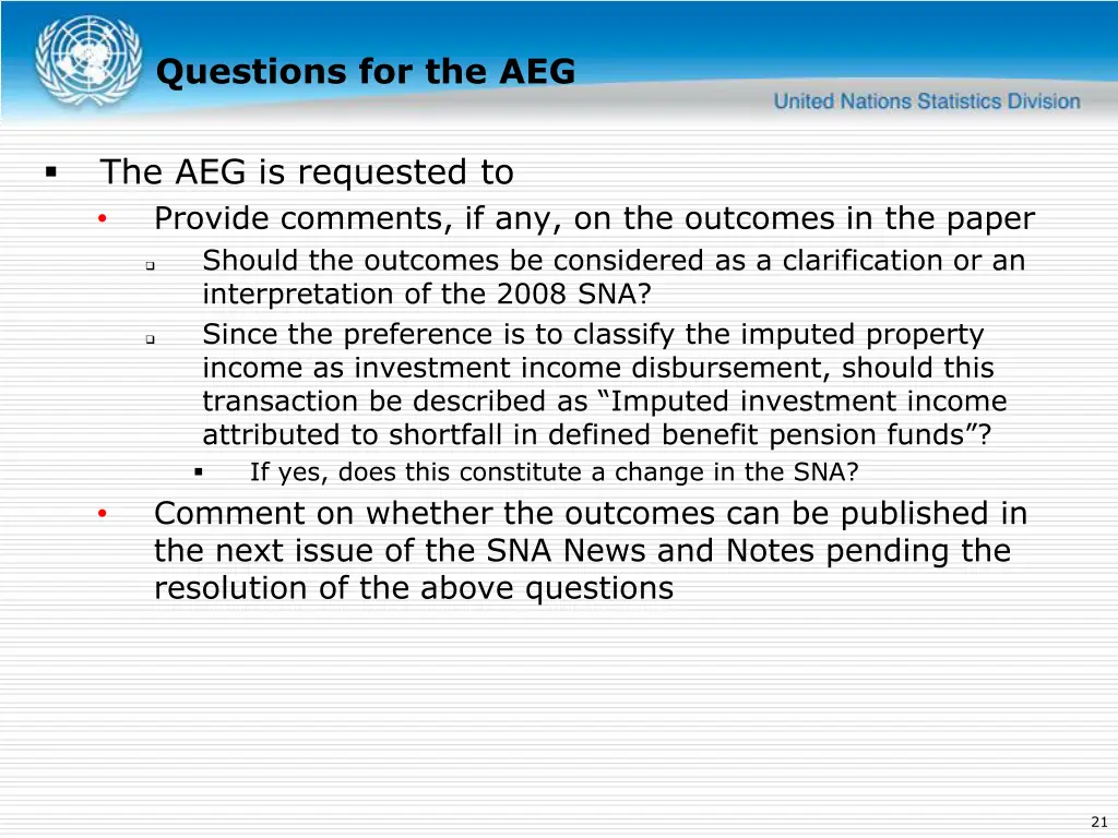 questions for the aeg