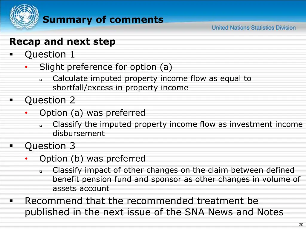 summary of comments 11