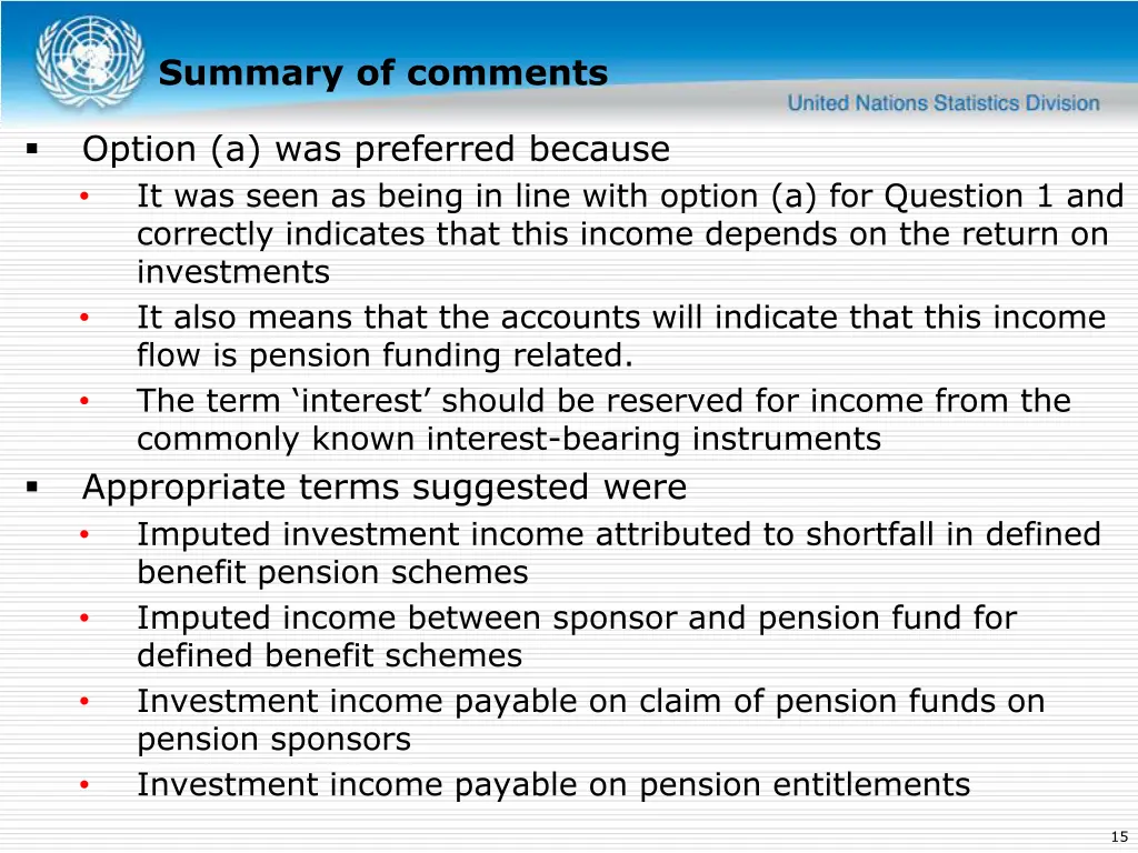summary of comments 6