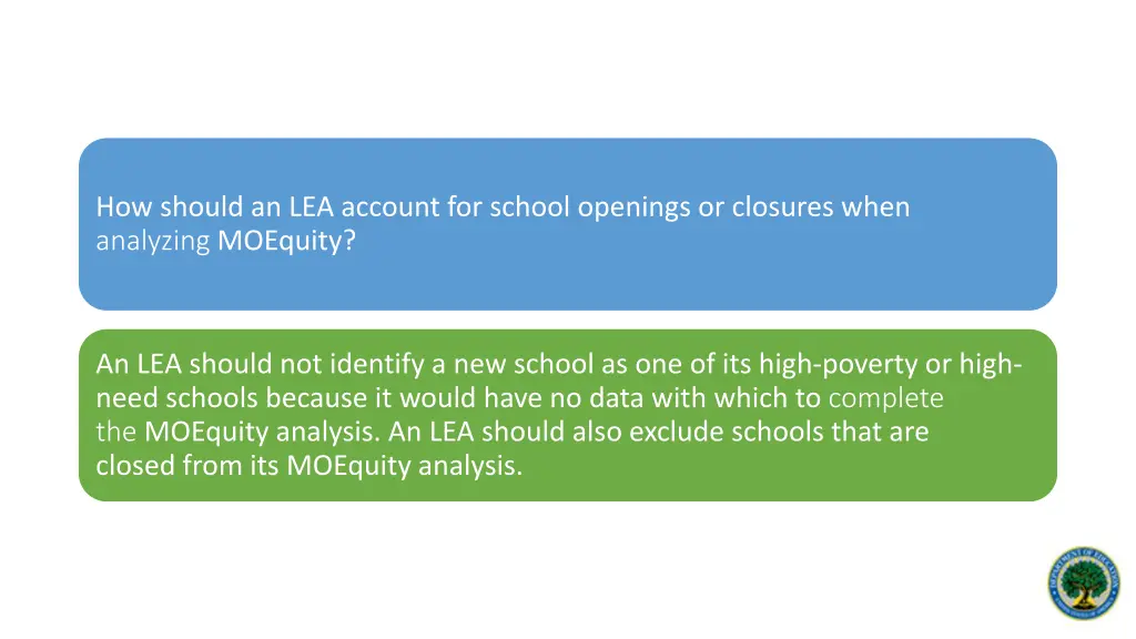 how should an lea account for school openings