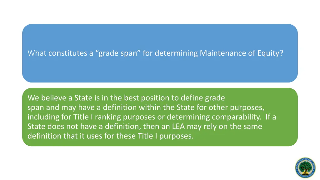 what constitutes a grade span for determining