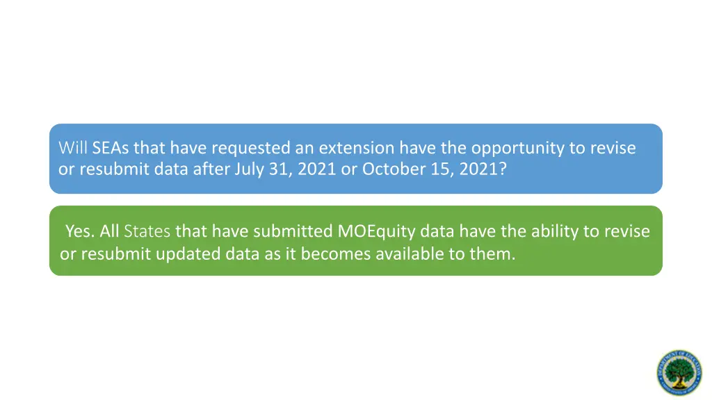 will seas that have requested an extension have