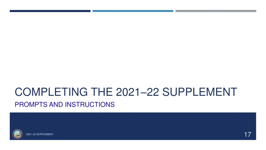 completing the 2021 22 supplement prompts
