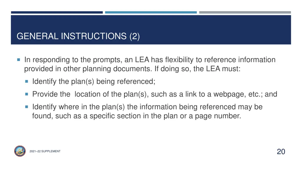 general instructions 2