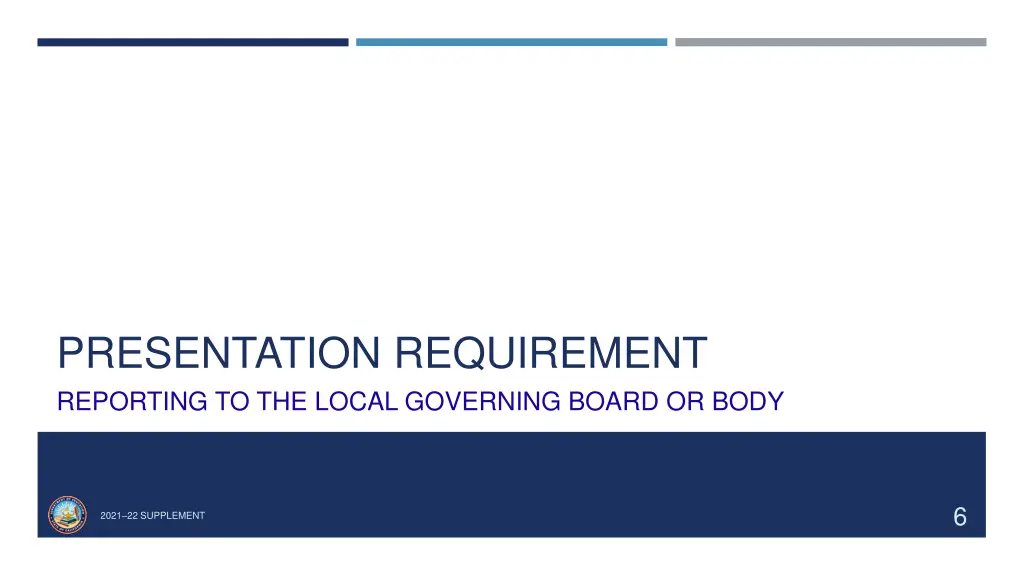 presentation requirement reporting to the local