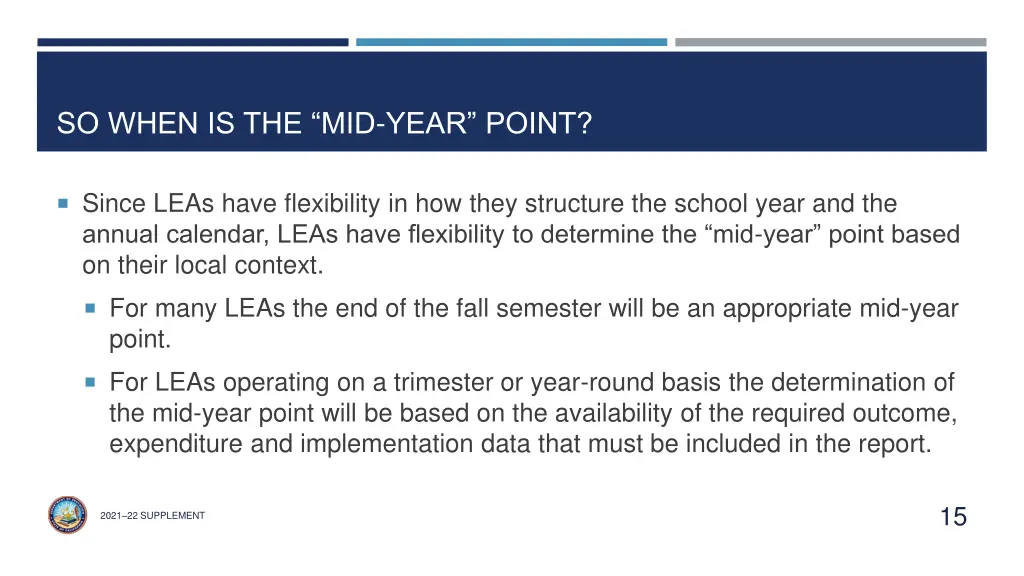 so when is the mid year point