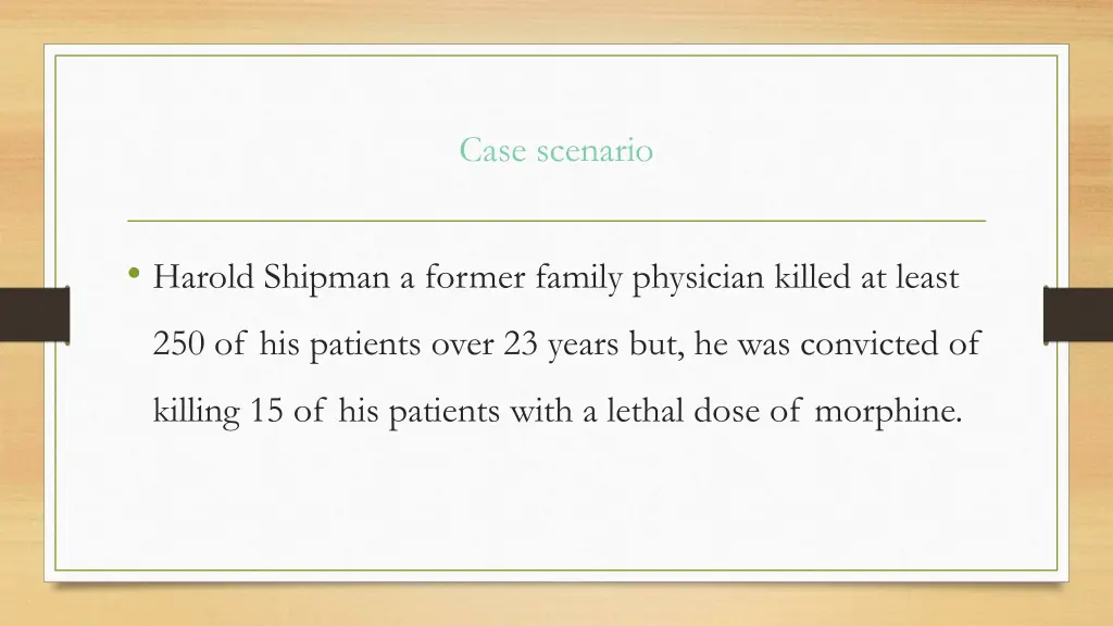 case scenario