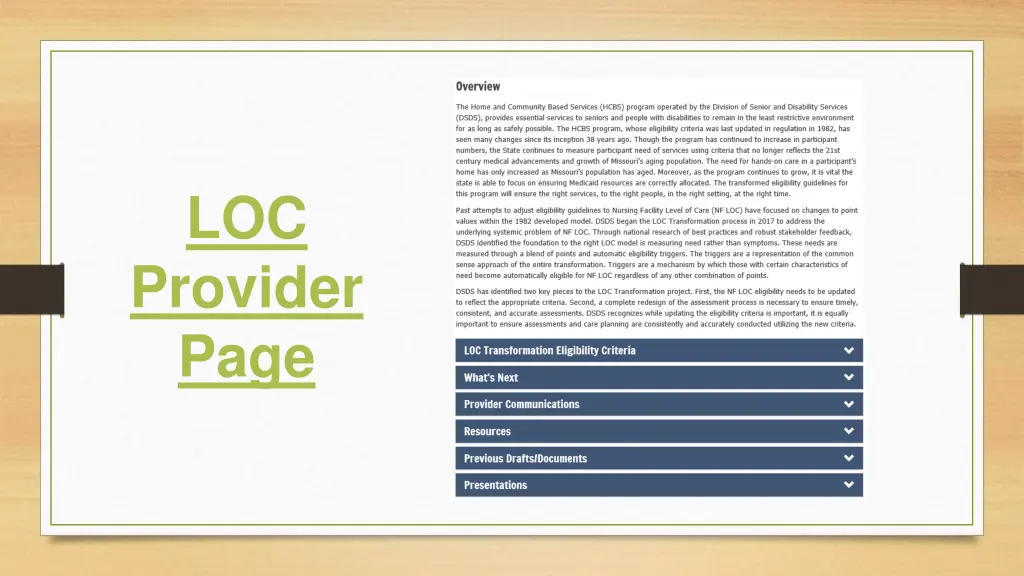 loc provider page