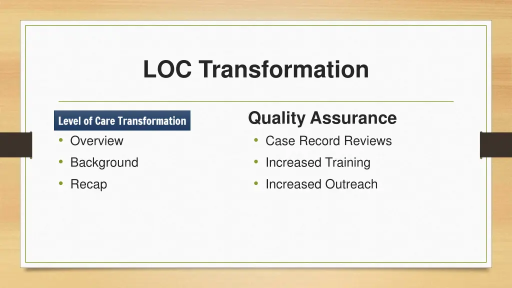 loc transformation