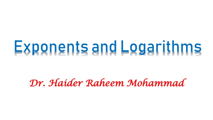 exponents and logarithms