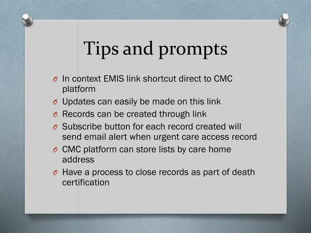 tips and prompts