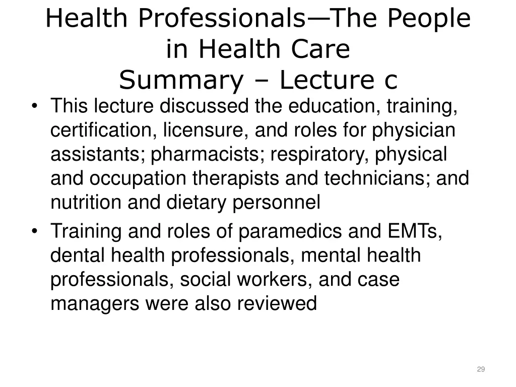 health professionals the people in health care 1