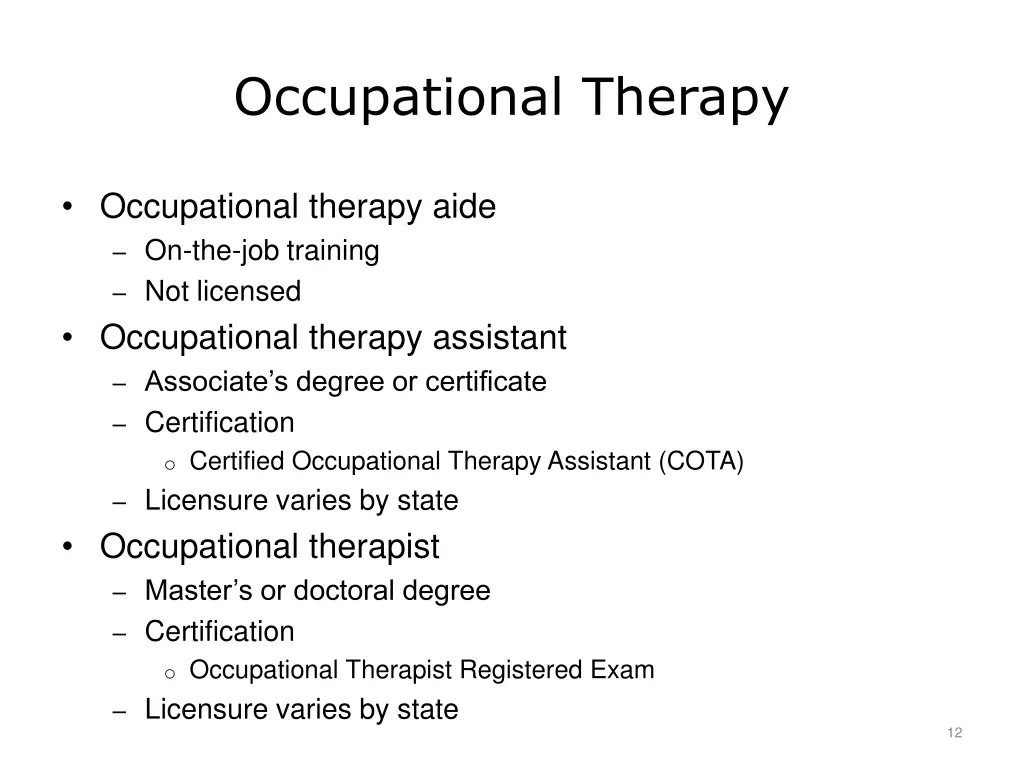 occupational therapy