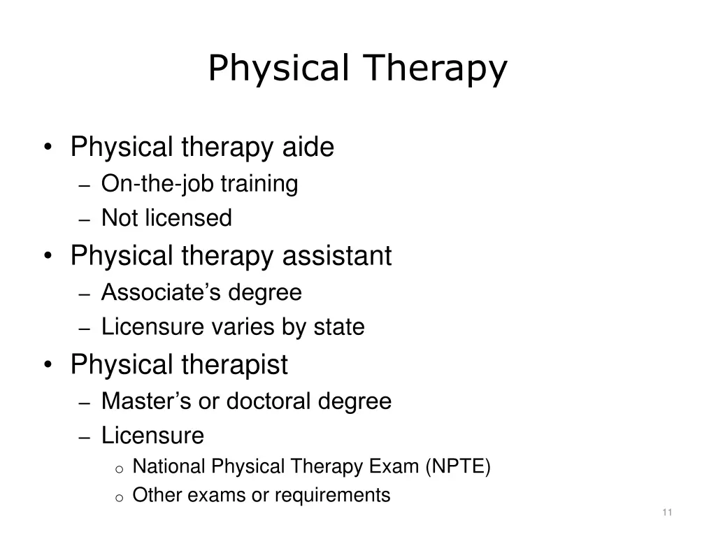 physical therapy
