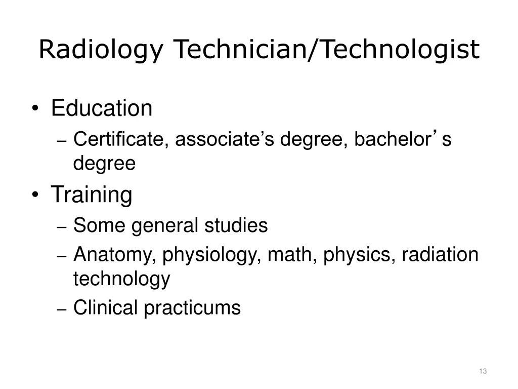radiology technician technologist