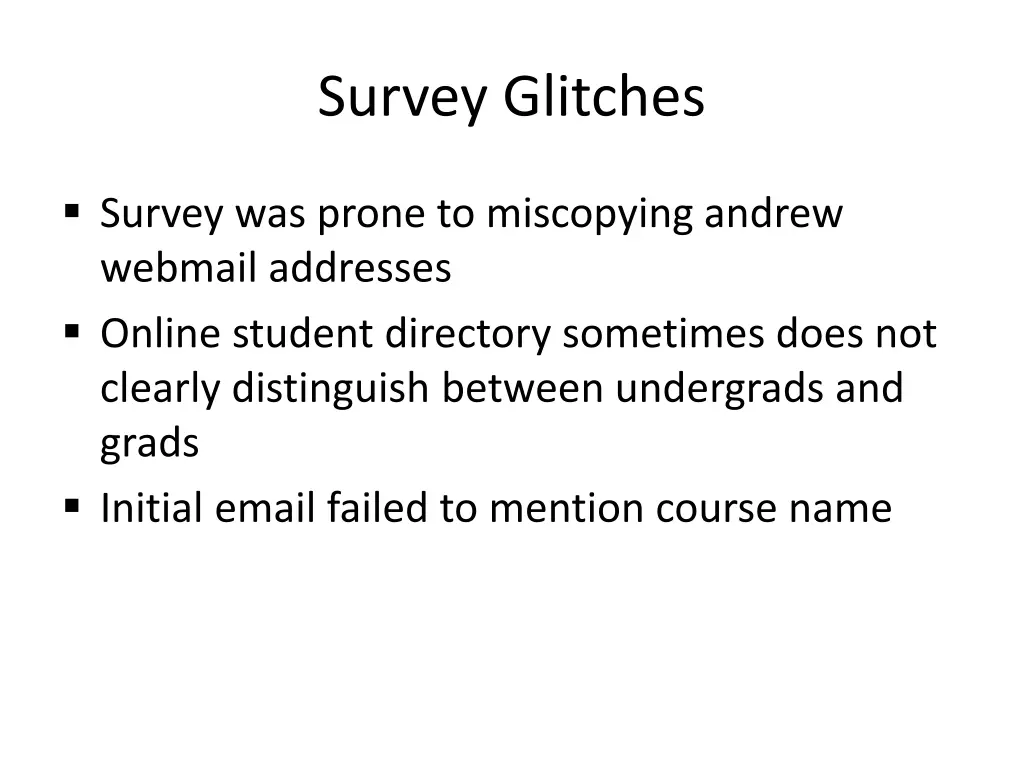 survey glitches