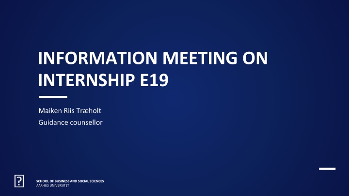 information meeting on internship e19